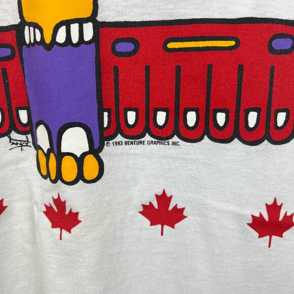 Vintage 1993 Canada Graphic T-Shirt Made in USA - Picture 4 of 7